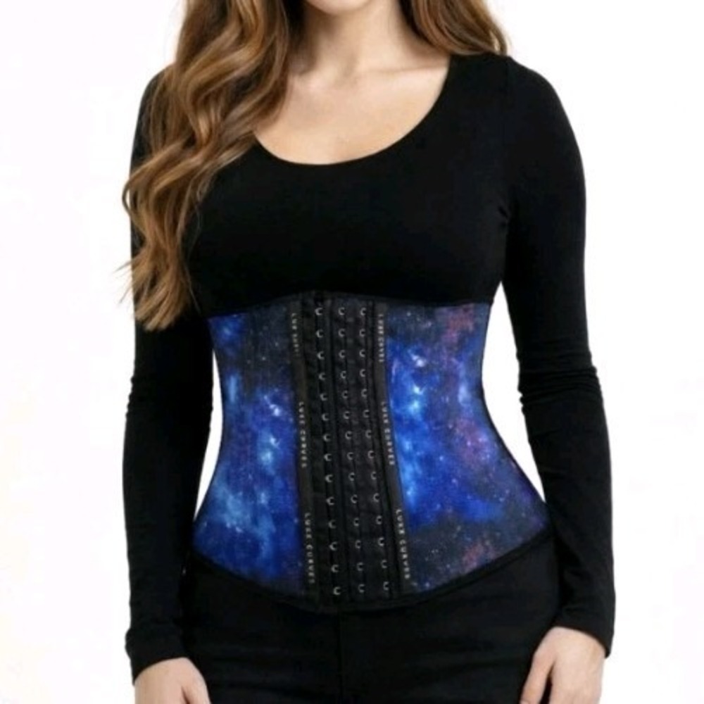 Galaxy Cosmic Waist Trainer Corset Plus Size 5XL Latex Shapewear Luxx Curves